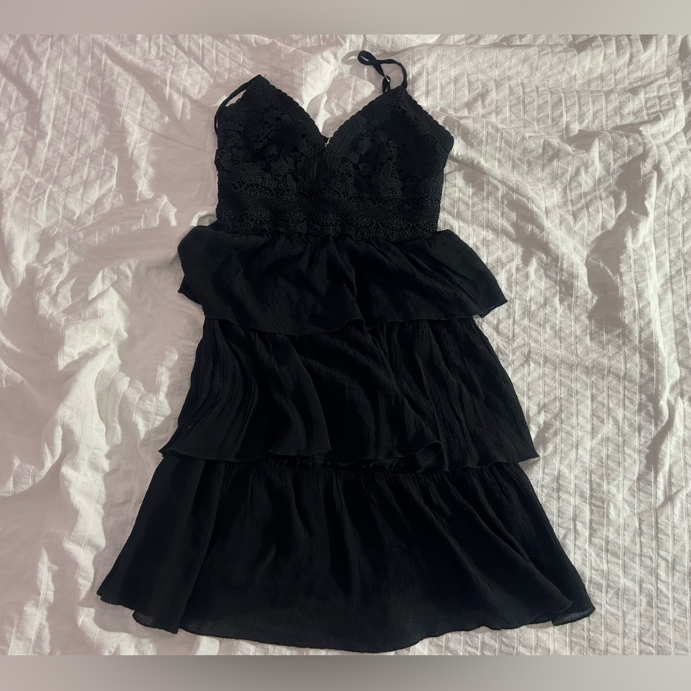 Black Dress with Ruffles